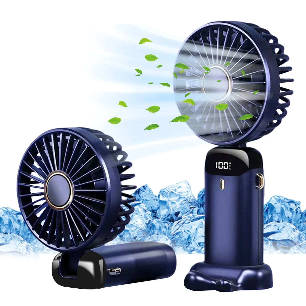 Mini Ventilateur à Main Portable avec Support Charge USB - Rose