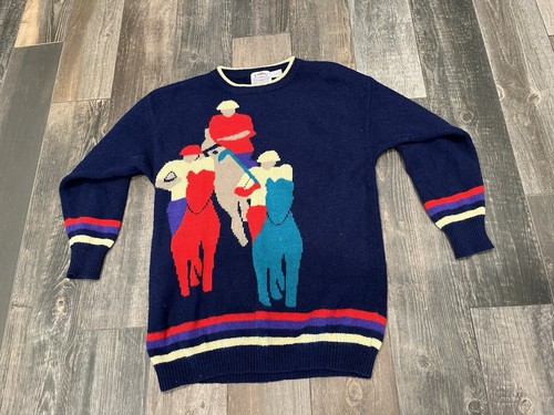 Maglione Cambridge Dry Goods Vintage Lana Cavallo Polo Jockey Equitazione Medium - Foto 5 di 10