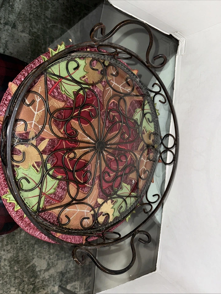 Southern Living Jamestown Wrought Iron Tray with Glass Bottom #40399 - Image 4 of 4