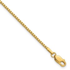 14k Yellow Gold 1.5mm Box Chain 9" Anklet 3.18g Gift for Mother