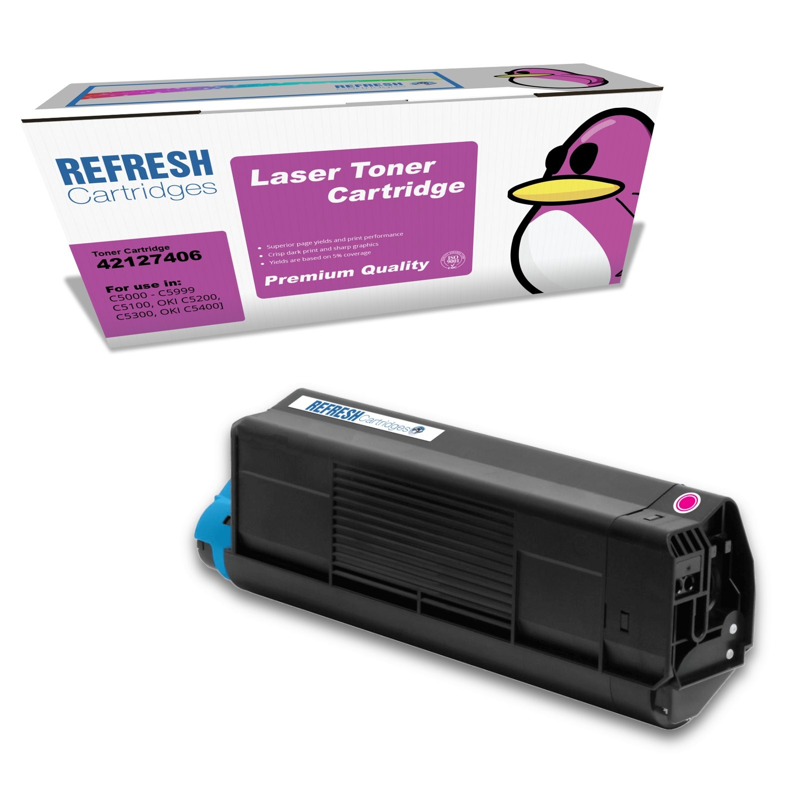Refresh Cartridges Magenta Type C6 Toner Compatible With Oki Printers (42127406)