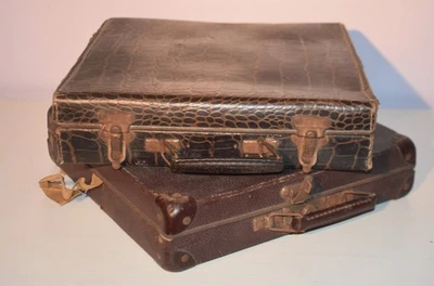Lot 2 Valises Anciennes pour Disques 78 Tours - A restaurer mauvais état - Photo 1/4