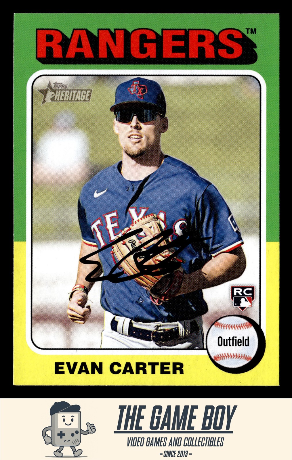 2024 Topps Heritage #170 Evan Carter Texas Rangers RC