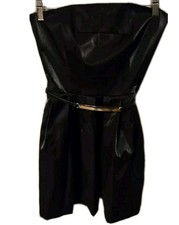 Dress Size 6 Rachel Rachel Roy Little Black Cocktail Dress Belted Sleeveless