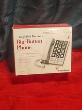 Radio Shack Big Button Telephone ET-3241 w/ Amplified Receiver - Dove Gray EUC