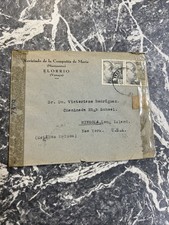 VINTAGE COVER ENVELOPE PROP STAMP MAIL 1940s NEW YORK CHAMINADE SCHOOL SPAIN