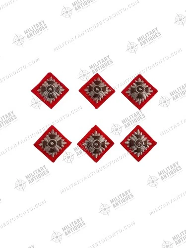 Canadian Army Captain's Rank Red Pips Infantry Set of 6