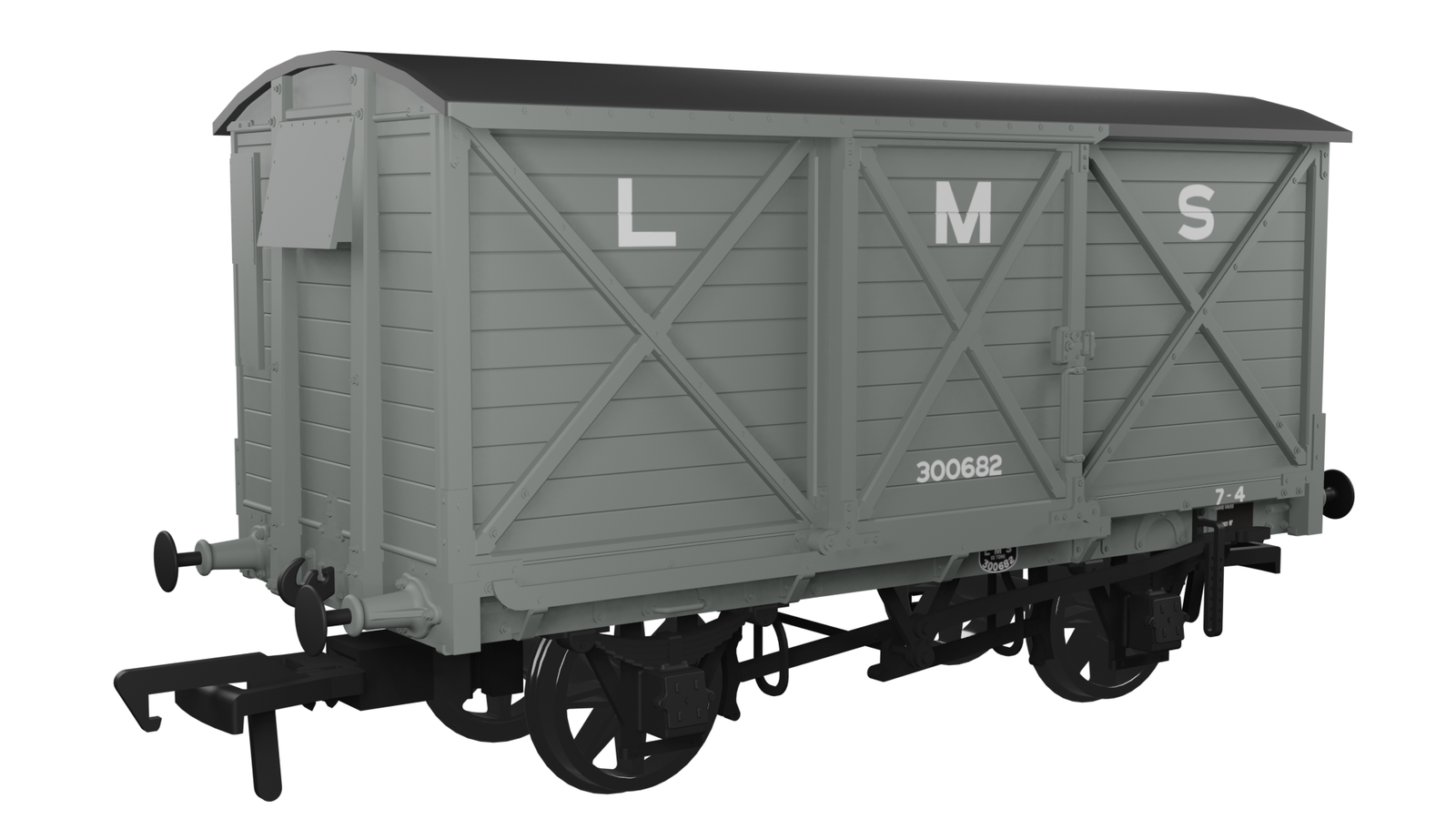 Rapido Trains 976007 OO Gauge CR Dia.67 10t Van – LMS (pre-36) No.300682
