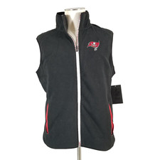 NFL team apparel Tampa Bay Buccaneers fleece vest men's medium black NEW