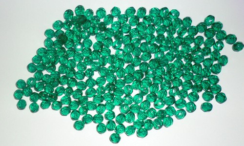 Clear Teal Green 63 Grams Vintage Czech Job Lot Glass Fire Polished Beads NOS - Picture 4 of 5
