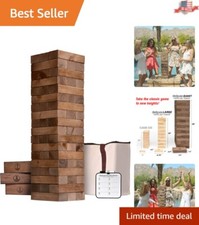 5 ft Giant Wooden Toppling Tower Game - Includes 54 Giant Blocks  Carrying Case