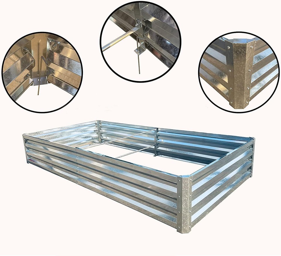 2pcs 8x4x1FT Galvanized Raised Garden Bed，Planter Raised Beds, eBay