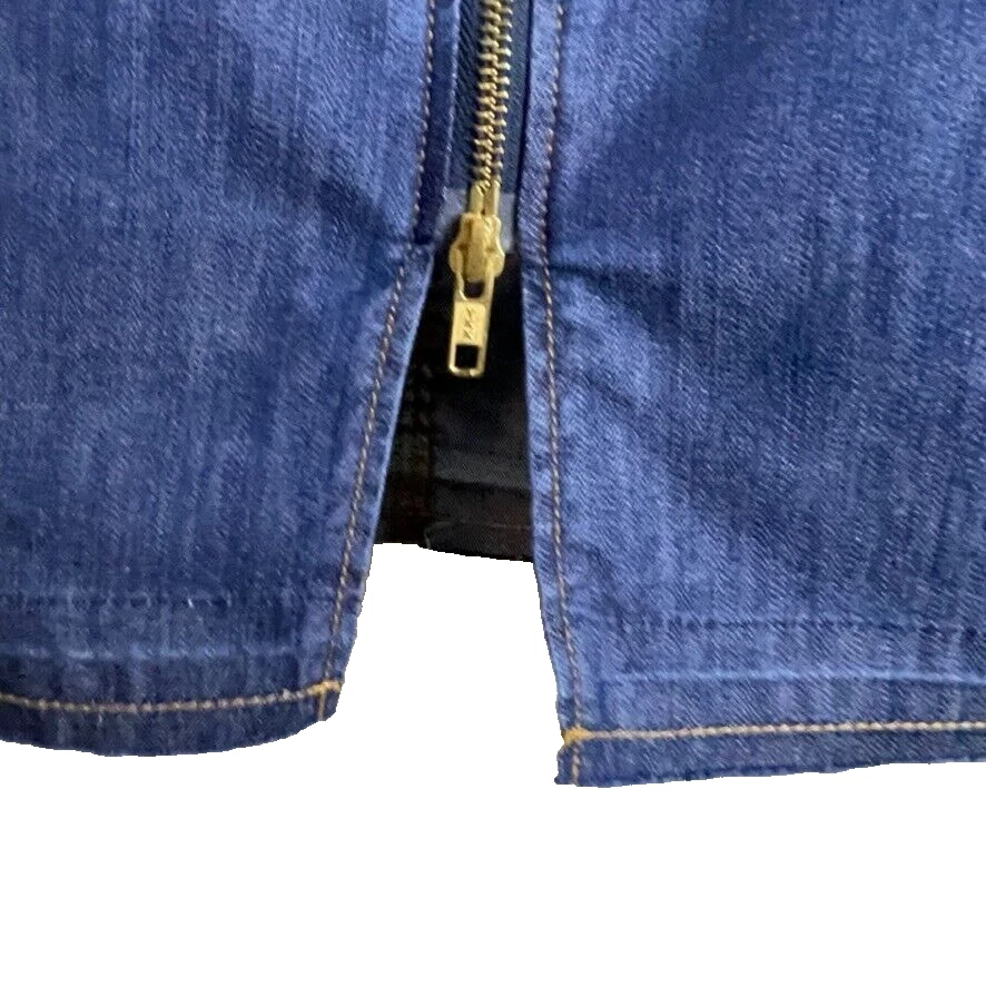 Chicos 牛仔铅笔裙女式 0 码蓝色原始下摆全拉链双拉链 XS — 第 2/4 张图片