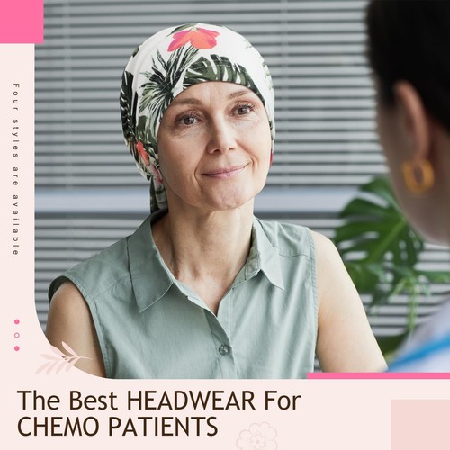 4PCS Chemo Headwear Women Pre Tied Caps Patients Soft Cotton Elastic Head Scarf - Picture 6 of 7