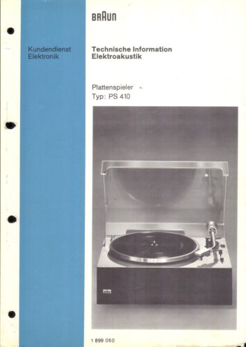 Braun Service Manual für PS 410 - Zdjęcie 1 z 1