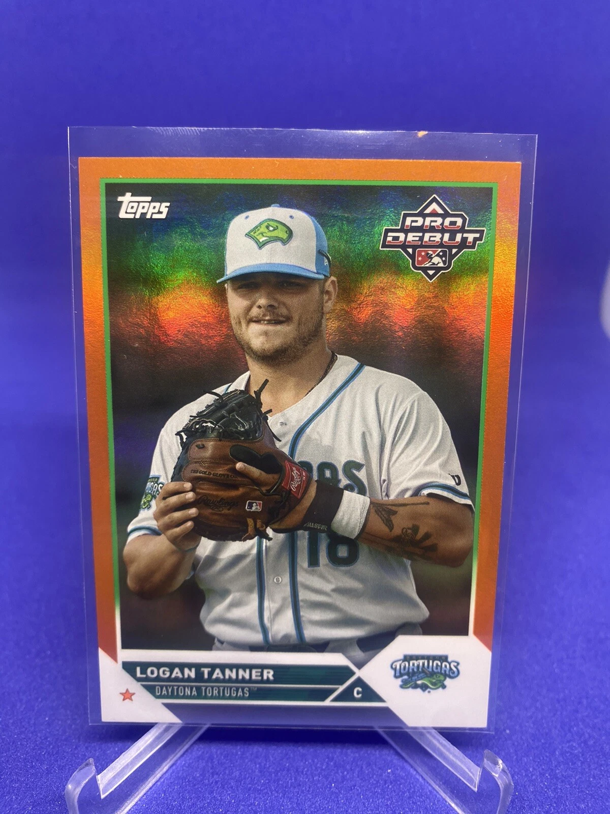 2023 Topps Pro Debut LOGAN TANNER #52 Orange Foil 22/25 Rookie Reds