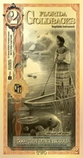 Florida 2 Goldback 2025 Alpha Gold Foil Note 1/500th oz 24KT Currency Bullion