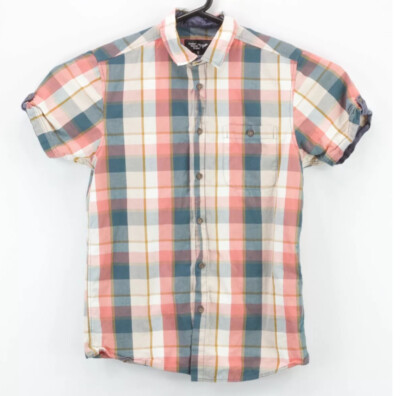 Cedar Wood State Men's Button Up SS Collared Shirt Size Small Multicolor Plaid
