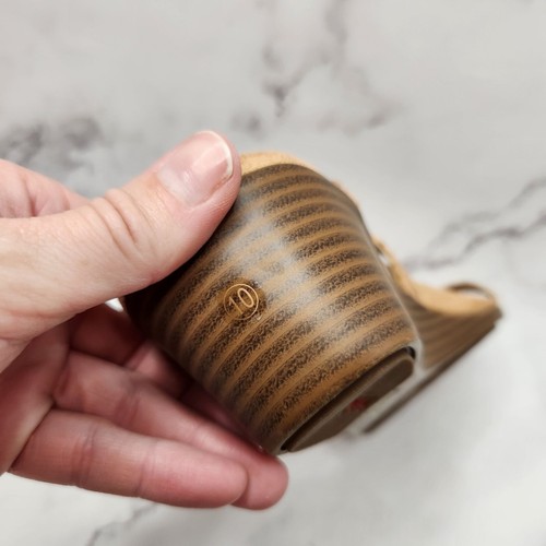 Vionic Noleen T-Strap Cork Wedges Sandals Gold Tan Strappy Shoes Women's 10 - Bild 8 von 8