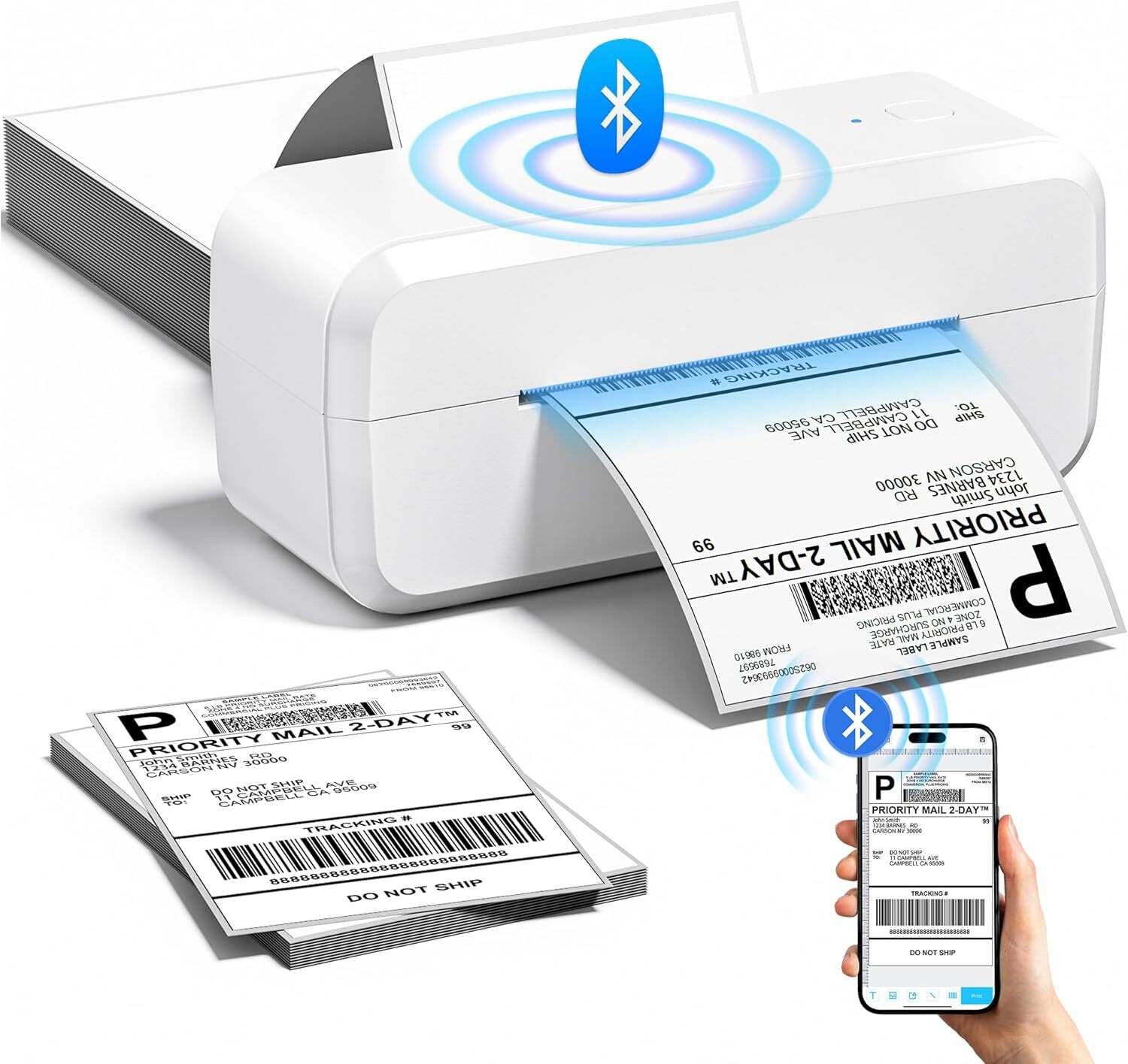 4x6 Bluetooth Thermal Label Printer for Shipping Packages