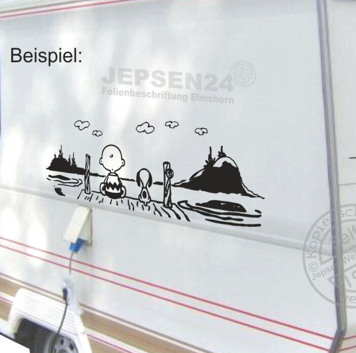 Wohnmobil Aufkleber Aufkleber Snoopy Charly Oder Lucy 140x52cm CW012 Für Auto Wandstick Snoopy + Charlie Brown