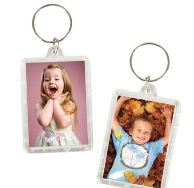100 Blank Insert Photo Picture Frame KeyCain Ring Keychain Wedding Bulk