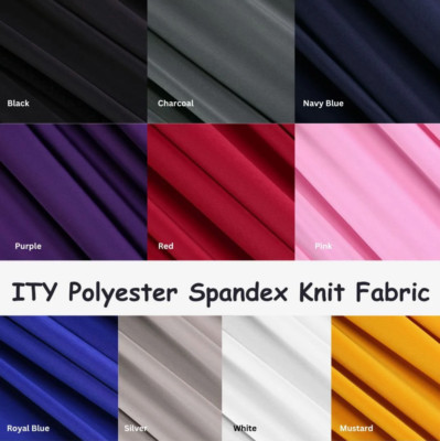 FabricLA ITY Knit Jersey Polyester Spandex Fabric by The Yard 60'' Inch Wide