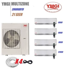YMGI 39000 BTU 4 ZONE DUCTLESS SPLIT AC WITH HEAT PUMP 9K+9K+9K+12K  L13