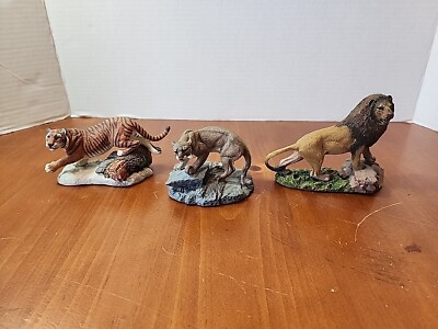 3 Franklin Mint Wild Life Preservation Trust International Sculptures 1987