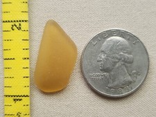 GENUINE BEACH SEA GLASS SURF TUMBLED COFFEE BROWN HONEY FROSTED PENDANT RARE E1