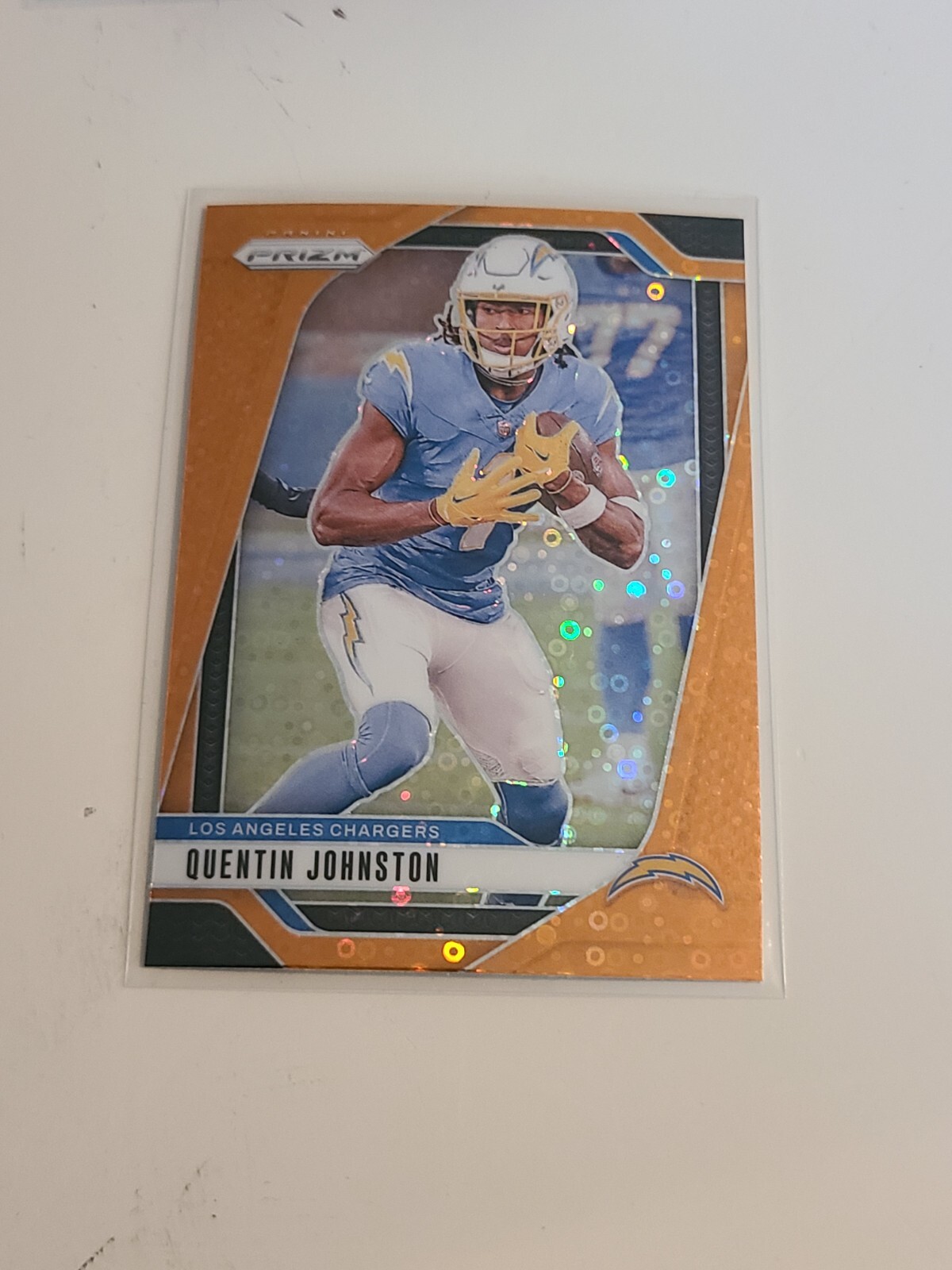 2024 Panini Prizm - Quentin Johnston #160 - Orange Disco Prizm Refractor