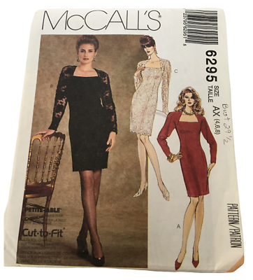 McCalls Sewing Pattern 6295 Semi-Fitted Sheath Dress LBD Cocktail Uncut Sz 4 6 8 | eBay McCalls Sewing Pattern 6295 Semi-Fitted Sheath Dress LBD Cocktail Uncut Sz 4 6 8 | eBay