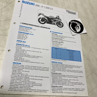 Gsxr 1000 Fiche Technique