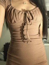 brown bodycon dress