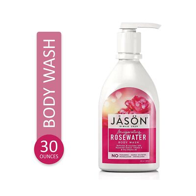 Jason Natural Body Wash Shower Gels Nourishing Invigorating Rosewater 30 Oz 1Pck