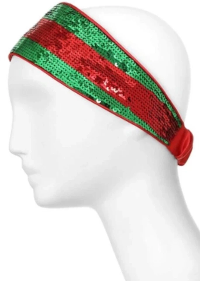 Nuevo Gucci 2019 3" Lentejuelas Verde Rojo Rayas Diadema Caja de Regalo Cabello OSFA Foto 2 de 4