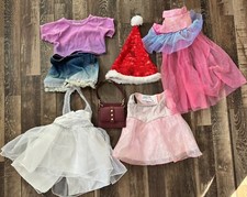 Build A Bear Clothing Lot: 3 dresses, 1 Shirt, 1 Pair Shorts, Santa Hat, Purse