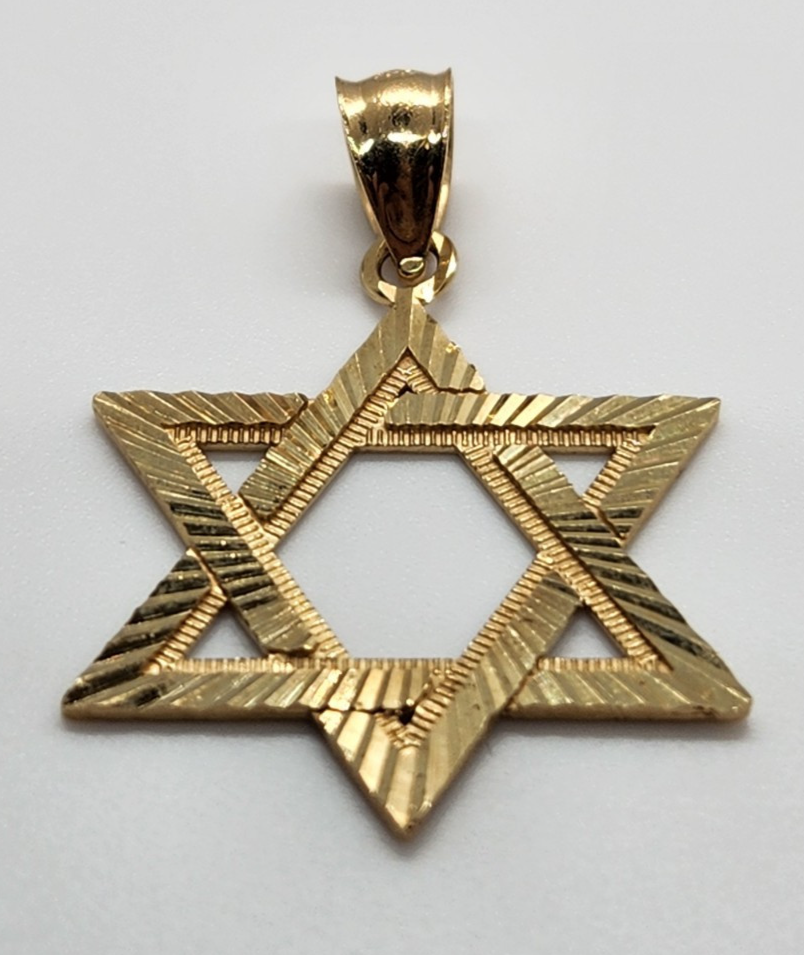 Pendant with hook *The Star of David* 14k Yellow Solid Gold.