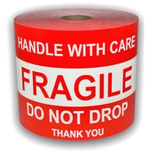 3x5-inch Fragile / Do Not Drop / Thank You Stickers Shipping Pallet 300 Labels