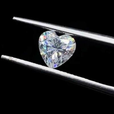 Lovely 9 X 9 MM White D Color Heart Shape Loose Moissanite For Ring
