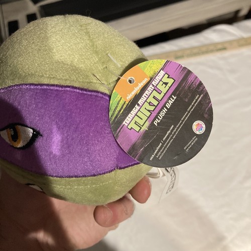 TEENAGE MUTANT NINJA TURTLES HEAD PLUSH! DONATELLO SMALL ROUND BALL TMNT 8" NEW - Picture 2 of 4