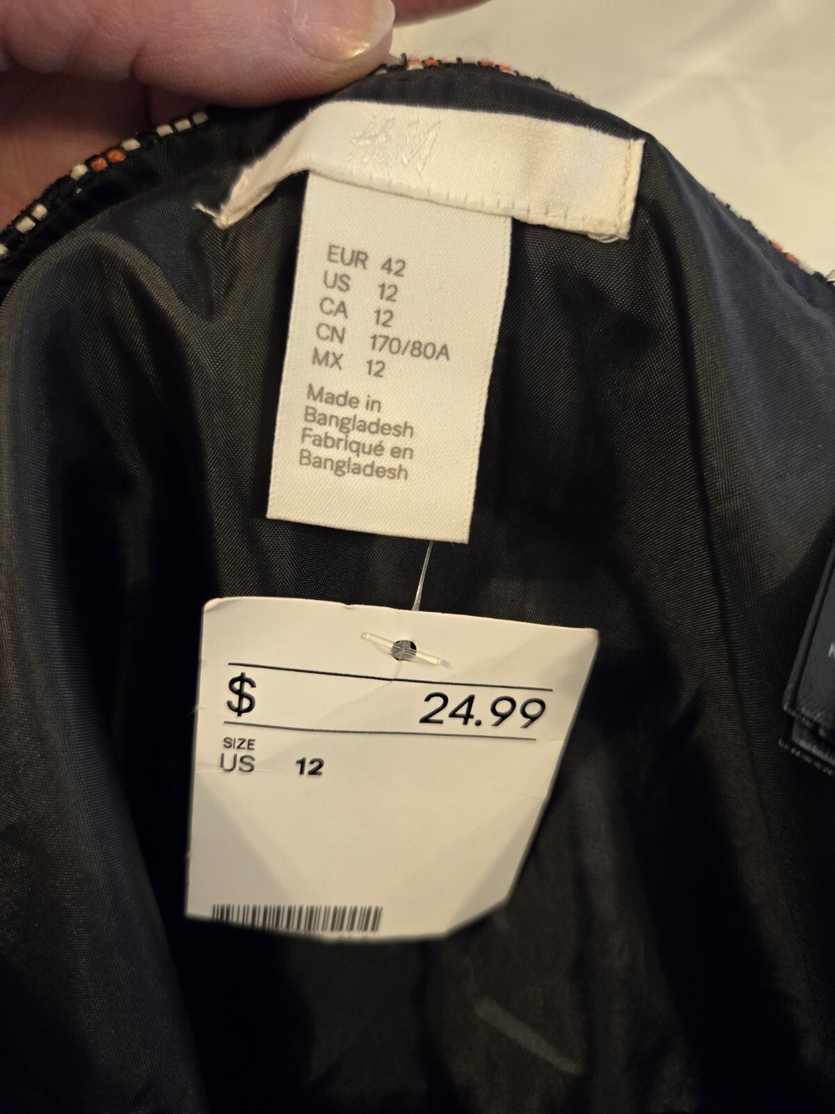 Skirt Women's Size 12 H&M Orange Black Pattern Casual Mini Skirt Whimsigoth  thumbnail 8