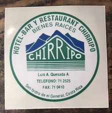 Rare CHIRRIPO Costa Rica Restaurant Hotel Bar Unique Old Sticker International