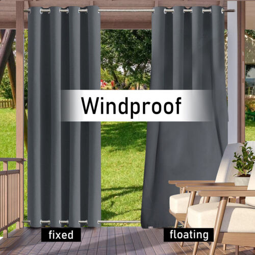 Wasserdichte Innen/Außen Vorhänge für Terrasse Veranda dick Sichtschutz Tülle Vorhang - Bild 29 von 45