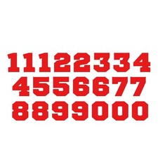RED - Sports World Font Vinyl Decal Numbers - Set 22 - Select Size 1" - 4"