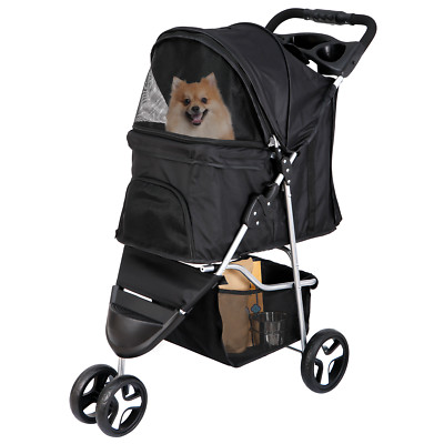 3 Wheels Travel Pet Stroller for Dogs and Cats Easy to Walk Foldable Stroller 
