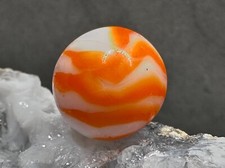 Vintage Alley Agate Swirl Marble - Orange White - .66" Great Pattern