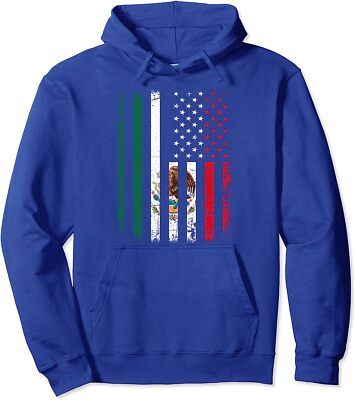 Mexican American Flag Mexican Roots Mexico America Unisex Hooded Sweatshirt