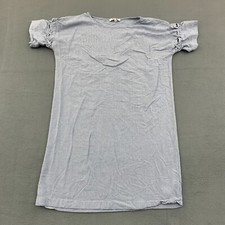 J Crew Shirt Dress Size Small Striped Lace up sleeve Blue Viscose