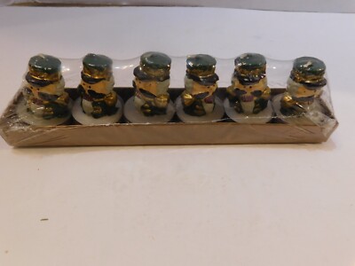 New Nutcracker Tea Light Wax Candles Set of 6 Retro Holiday's